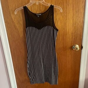 Forever 21 black and white stripes bodycon dress